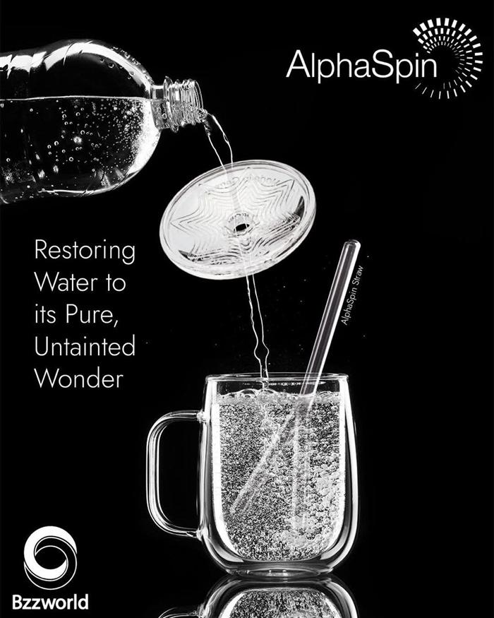 AlphaSpin Straw, paille à eau structurée Bzzworld